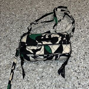 Vera Bradley Black and Green Floral Crossbody Bag